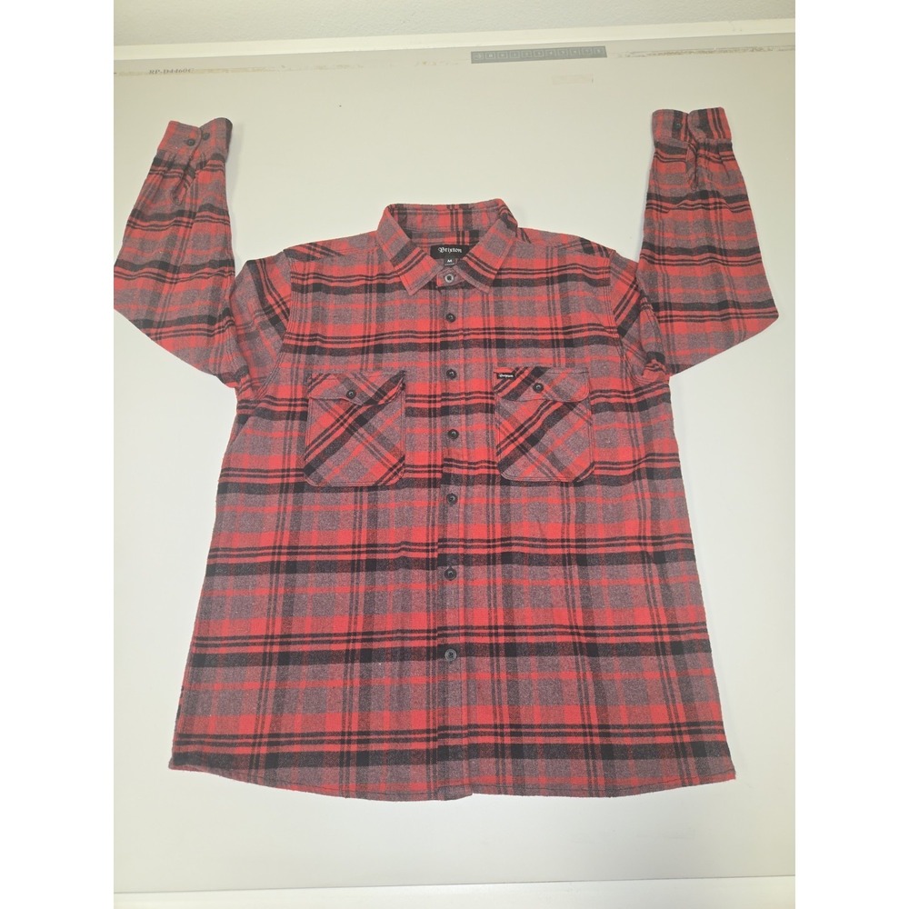 Brixton Men's Flannel Long Sleeve Shirt Red Plaid Size‎ M
